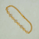 Gold-Plated CZ Star Charm Bracelet For Women