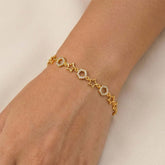 Gold-Plated CZ Star Charm Bracelet For Women