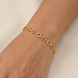 Gold-Plated CZ Star Charm Bracelet For Women