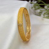 Mesh Gold Plated Heart Design CZ stone Bangle