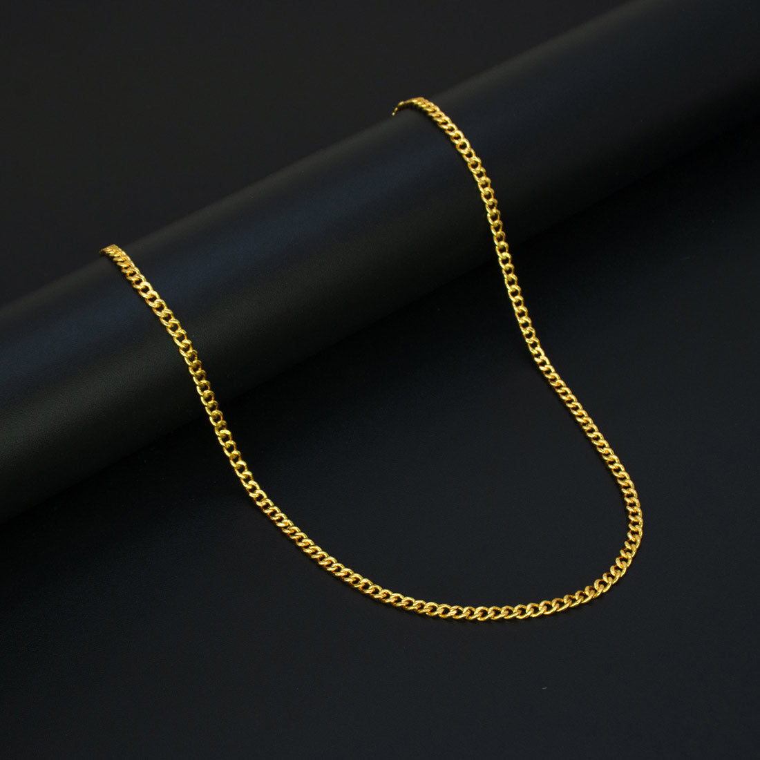 Gold-Plated-Classic-Curb-Chain-Necklace