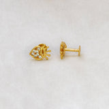 Gold-Plated-Crown-Heart-Stud-Earrings