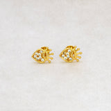 Gold-Plated-Crown-Heart-Stud-Earrings