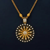 Victorian Antique Gold Dandelion Pendant Necklace