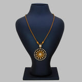 Gold Plated Dandelion Design Stone Pendant Necklace