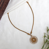 Victorian Antique Gold Dandelion Pendant Necklace