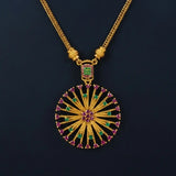Victorian Antique Gold Dandelion Pendant Necklace