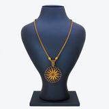 Gold Plated Dandelion Design Stone Pendant Necklace