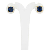 Gold-Plated-Deep-Blue-Stone-Stud-Earrings-9mm