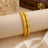 Gold Plated Traditional Floral Design Bangles