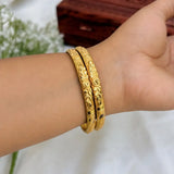 Gold Plated Traditional Floral Design Bangles