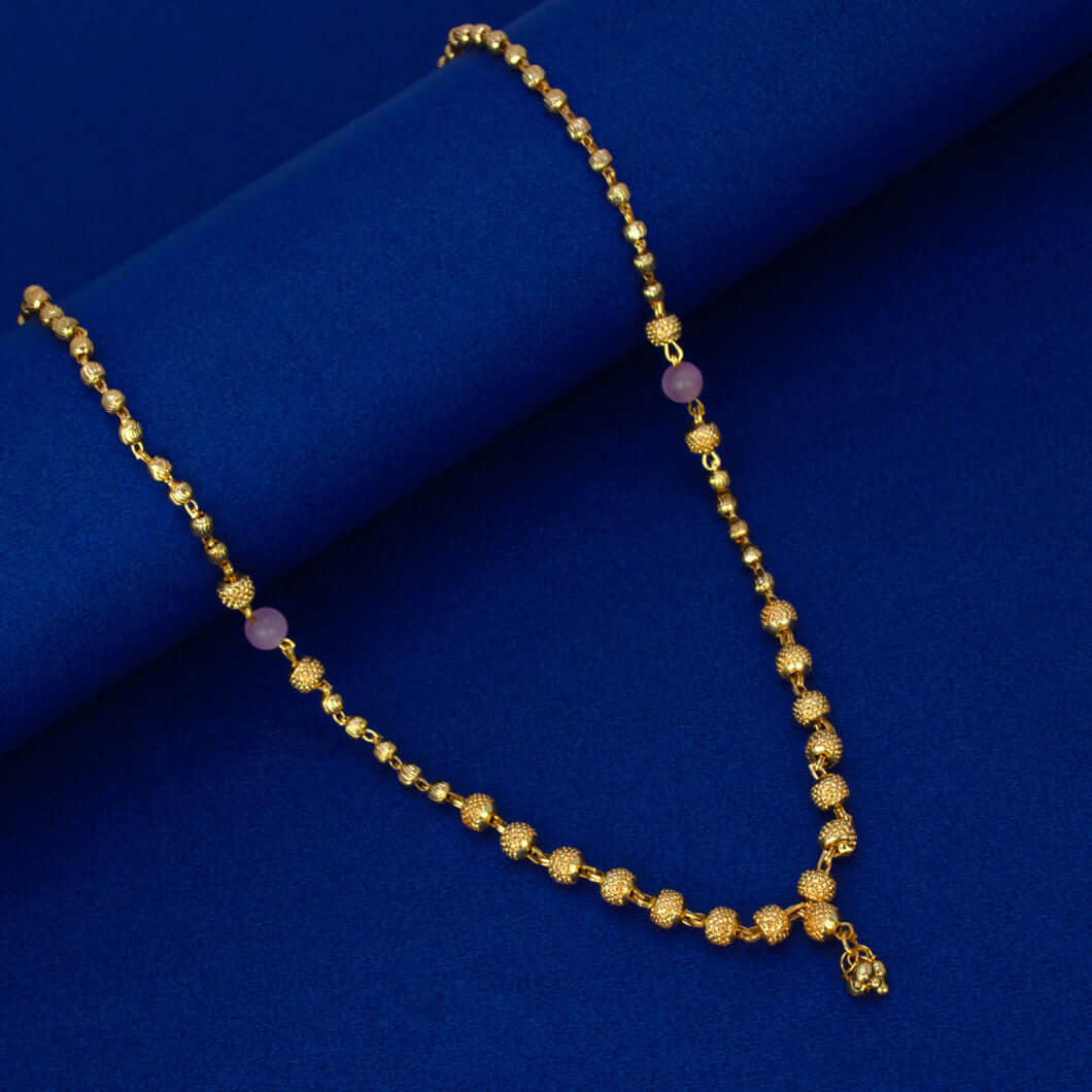 Gold Plated Designer Beads Chain Necklace