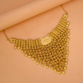Gold-Plated-Designer-Heart-Mesh-Bib-Necklace