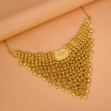 Gold-Plated-Designer-Heart-Mesh-Bib-Necklace