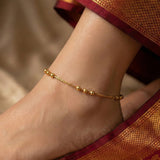 Gold-Plated-Designer-Three-Beads-Thin-Box-Chain-Anklets_1