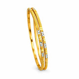 Gold and Rhodium Plated Dual Tone Bangles