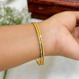 Gold and Rhodium Plated Dual Tone Bangles