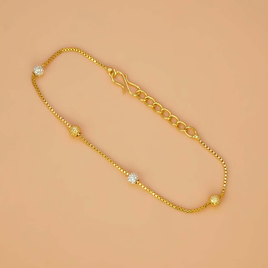 Gold-Plated Dual Tone Bead Chain Bracelet