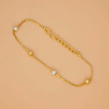 Gold-Plated Dual Tone Bead Chain Bracelet
