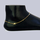 Gold Plated Dual Tone Kilukkam Ball Anklets