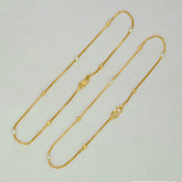 Gold Plated Dual Tone Kilukkam Ball Anklets