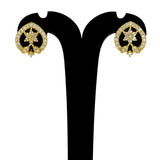 Stunning Gold Plated Floral Heart CZ Stud Earrings