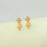 Gold-Plated-Floral-Jhumka-Second-Stud-Earrings