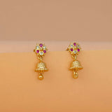 Gold-Plated-Floral-Jhumka-Second-Stud-Earrings