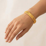 Gold Plated Floral Mesh Design Bangle