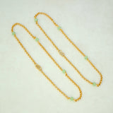 Trendsetting Gold Plated Light Green Crystal Anklet