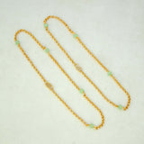 Trendsetting Gold Plated Light Green Crystal Anklet