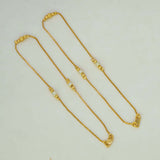 Gold Plated Kilukkam Dual Tone Bead Chain Anklet