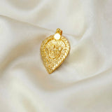 Gold-Plated-Leaf-Design-Divine-Om-Pendant