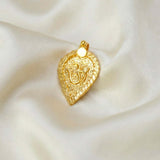 Gold-Plated-Leaf-Design-Divine-Om-Pendant