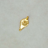 Gold-Plated-Leaf-Design-Om-Pendant