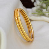 Gold-Plated Designer Pipe Baby Bangles