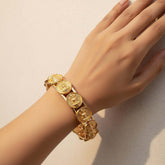 Gold Plated Matte Lakshmi Bangles