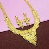 Gold Plated Meenakari Lappa Long Chain Set