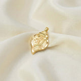 Gold-Plated-OM-Engraved-Conch-Shell-Pendant