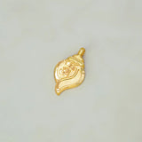 Small Gold Plated Om Engraved Conch Shell Pendant