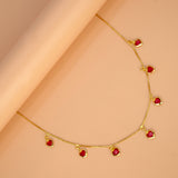 Stylish Gold Plated Stone Hanging Choker Necklace