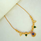 Gold-Plated-Ruby-Palakka-Beaded-Kasu-Necklace