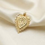 Gold-Plated-Sacred-Leaf-OM-Pendant