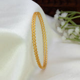 Gold-Plated Matte Thin Wave Bangles