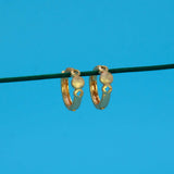 Gold-Plated-Simple-Round-Stud-Hoop-Earrings