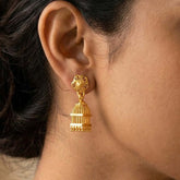 Gold-Plated Small Nest Jhumka Earrings