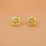 Gold-Plated-Sparkle-CZ-Blossom-Ear-Studs
