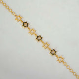 Gold Plated Star Design Black CZ Stone Bracelet