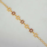 Gold Plated Star Design Ruby Stone Bracelet