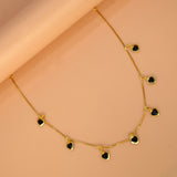Stylish Gold Plated Stone Hanging Choker Necklace